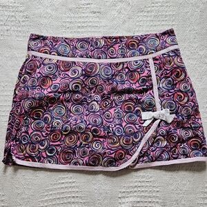 Lilly Pulitzer 100% Cotton Pink Swirly Snail Skort With Bow Womens Size 2